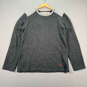 Tommy Bahama Sweater Mens Medium Gray French Terry Pullover Knit Comfort Grandpa